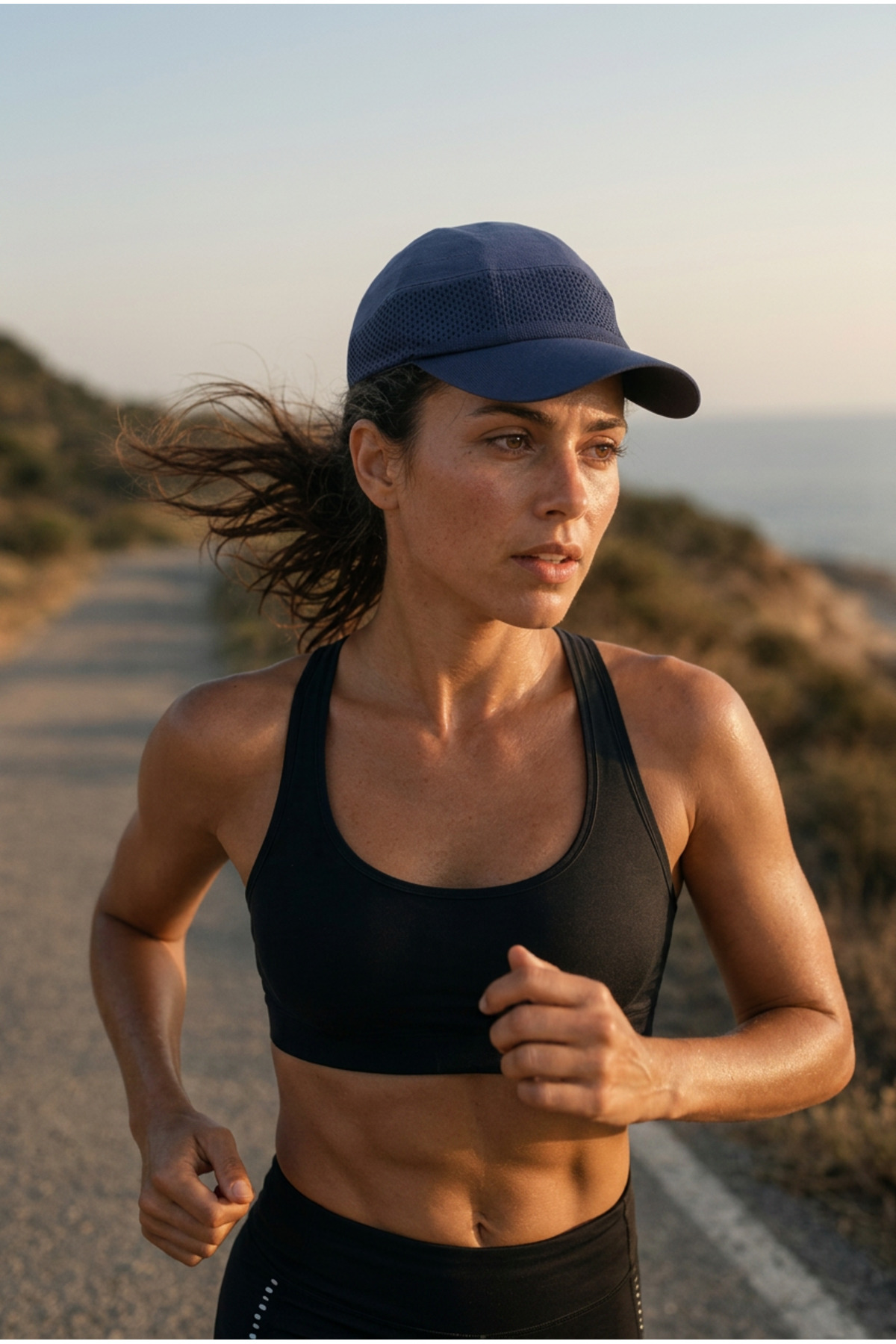 OnMyHead Unisex Spor Fileli Merserize Tenis Şapkası Yazlık Lacivert görsel 3