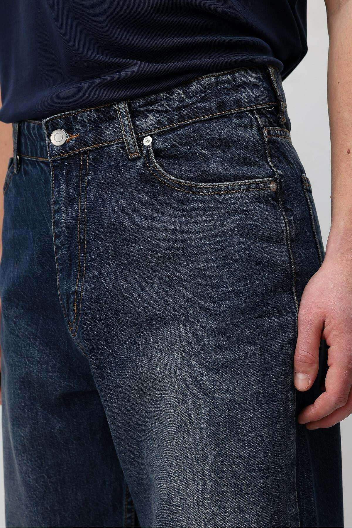 Antioch Mavi Baggy Fit Erkek Jean görsel 4