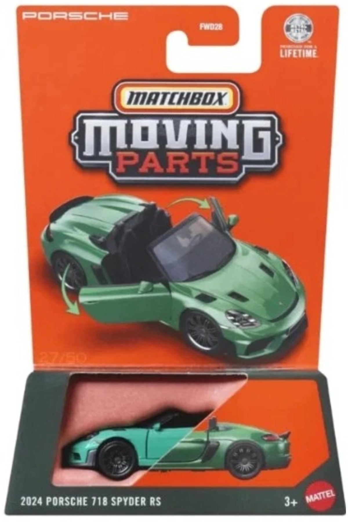 HOT WHEELS Matchbox Moving Parts 2024 Porsche 718 Spyder Rs with