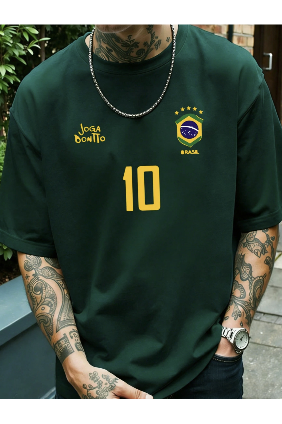 COHERENT  Unisex Erkek/Kadın BRASIL10 Özel Baskılı Oversize Pamuklu T-Shirt
