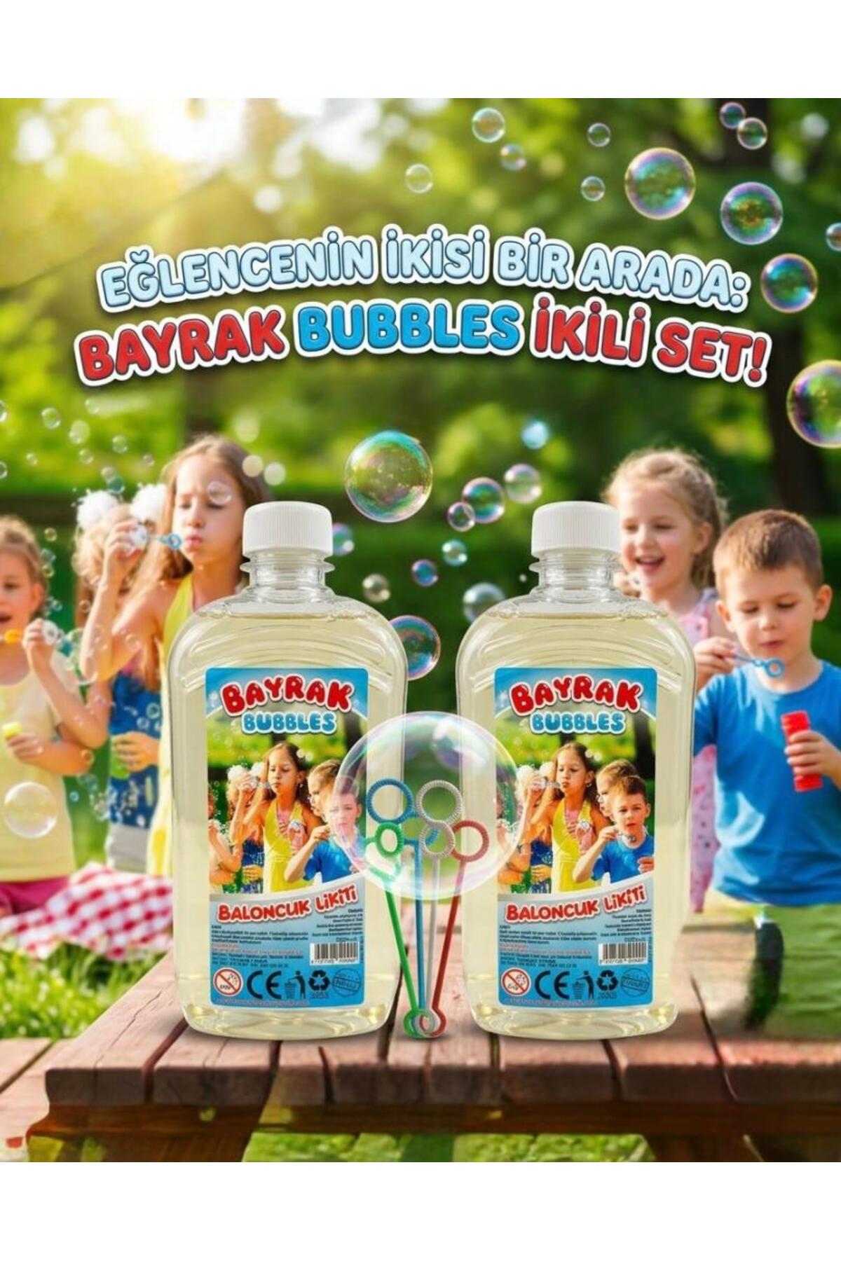 Flag Bubbles Bubble Liquid Set of 2 – 2 x 500 ml Oversized – Special Formula Giant Non-staining Bubble Juice