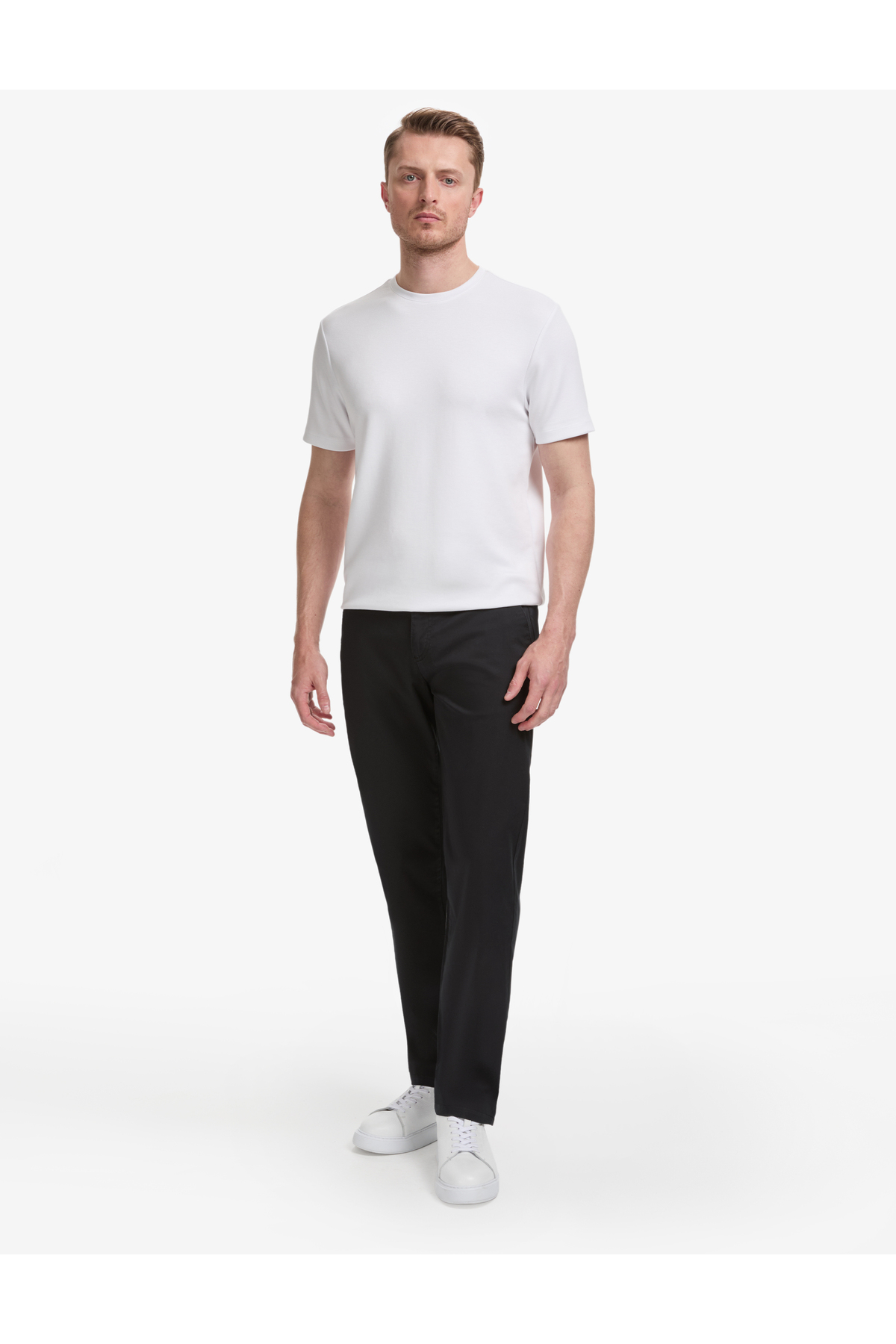 شلوار کتان مشکی معمولی سایز متوسط ​​50321988-VR046 پیر کاردین شلوار Pierre Cardin