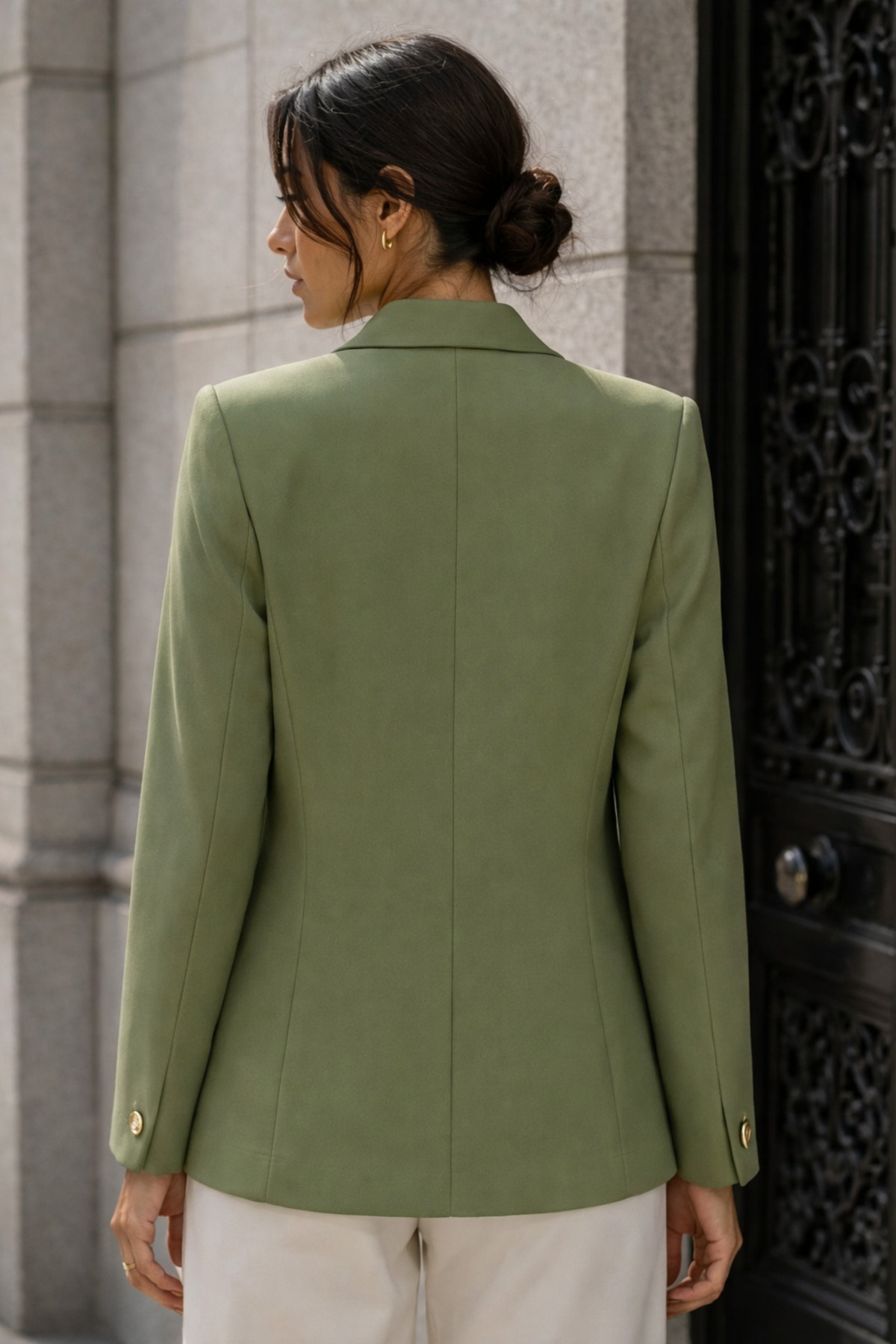 Hera Moda  Kadın Yeşil Blazer Ceket Cep Detaylı - Görsel 4