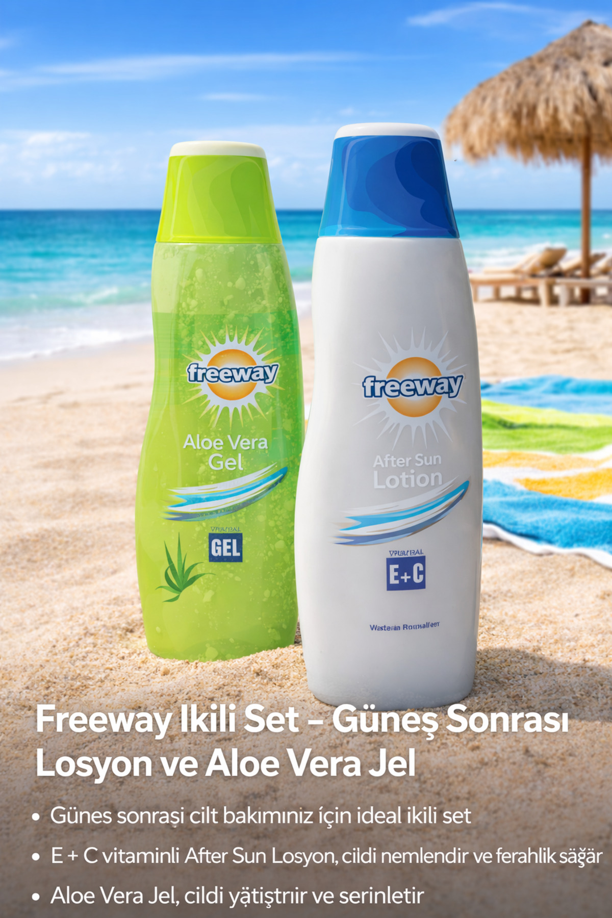 Freeway Güneş Sonrası İkili Set – E + C Vitaminli Losyon & Aloe Vera Jel — 8827
