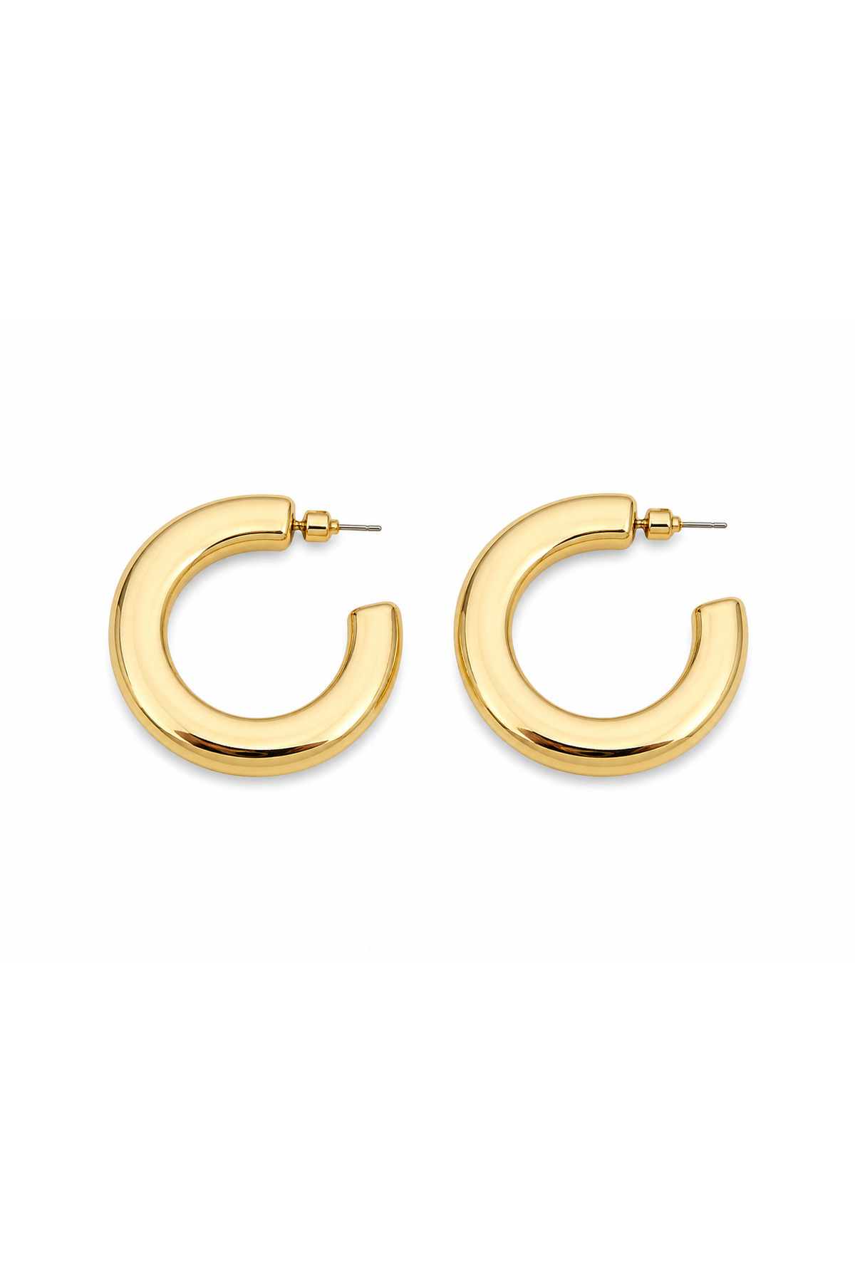 Kadın Gold Kalın Halka Küpe – Minimal Şık Günlük Kullanım Çelik Küpe