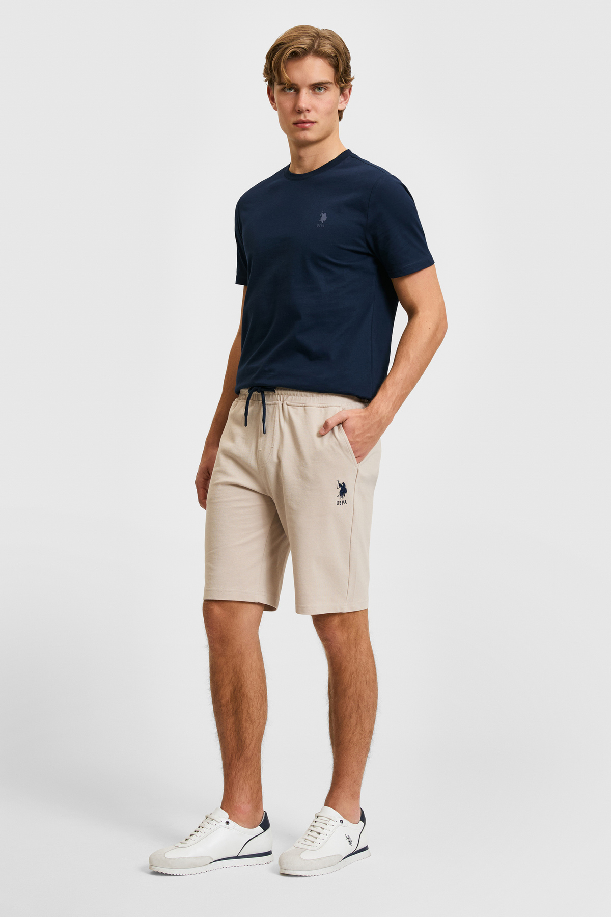 U.S. Polo Assn. Men's Stone Knitted Shorts 50322604-Vr049