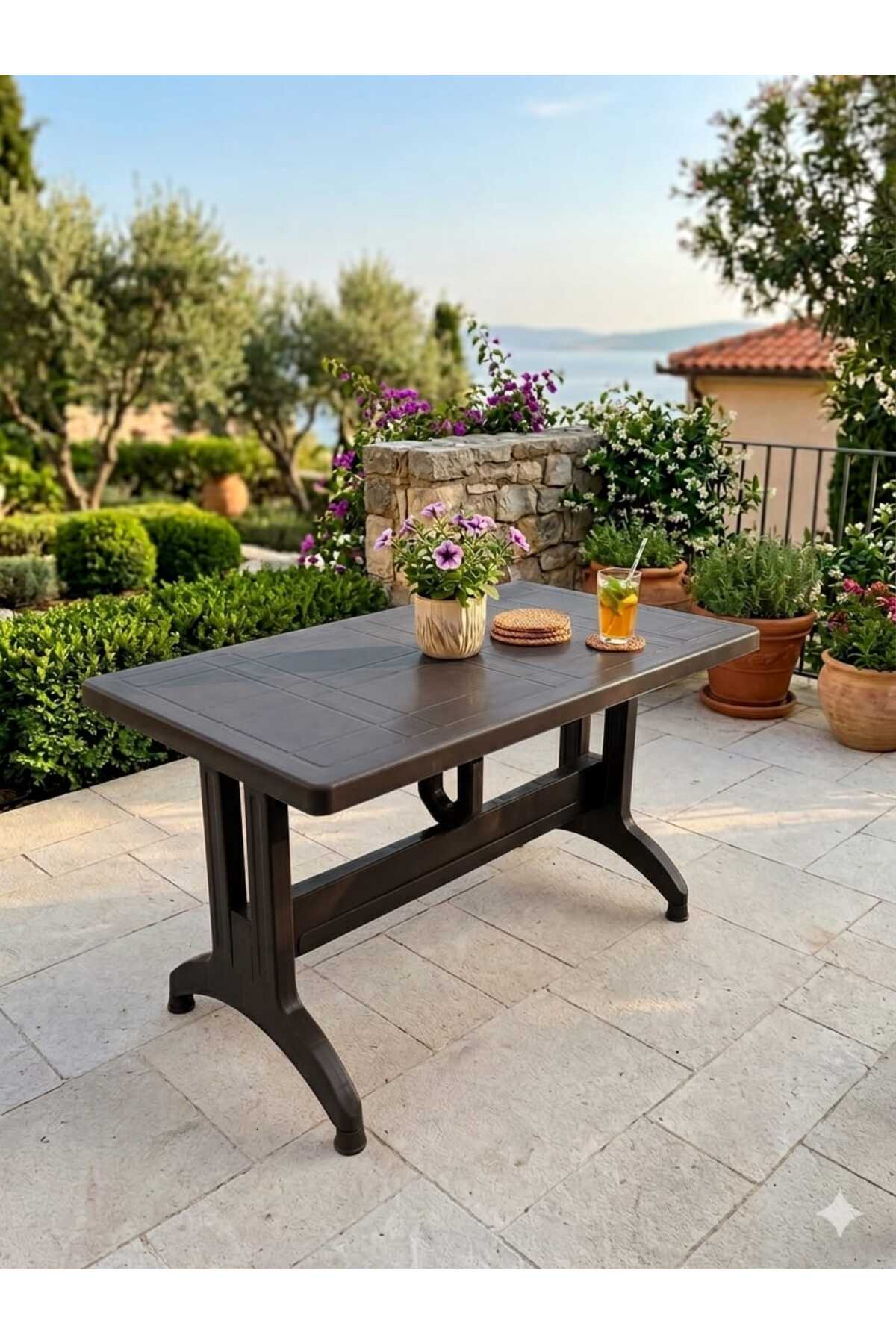 Plastic 70x120 Table, Plastic Table, Garden Balcony Terrace Table, Square Table, Outdoor Table