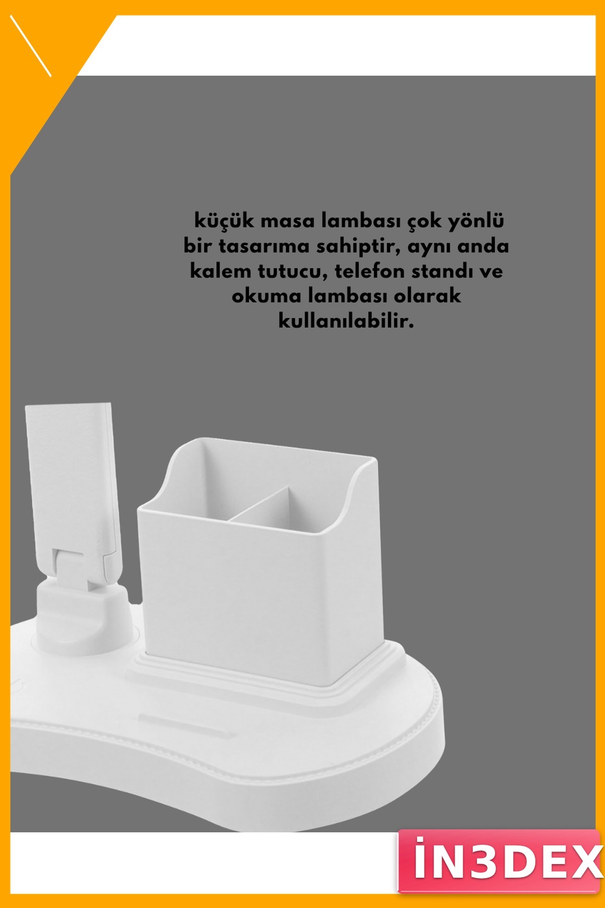 Kısılabilir LED Masa Lambası Kalemlik Telefon Standı Okuma Işığı