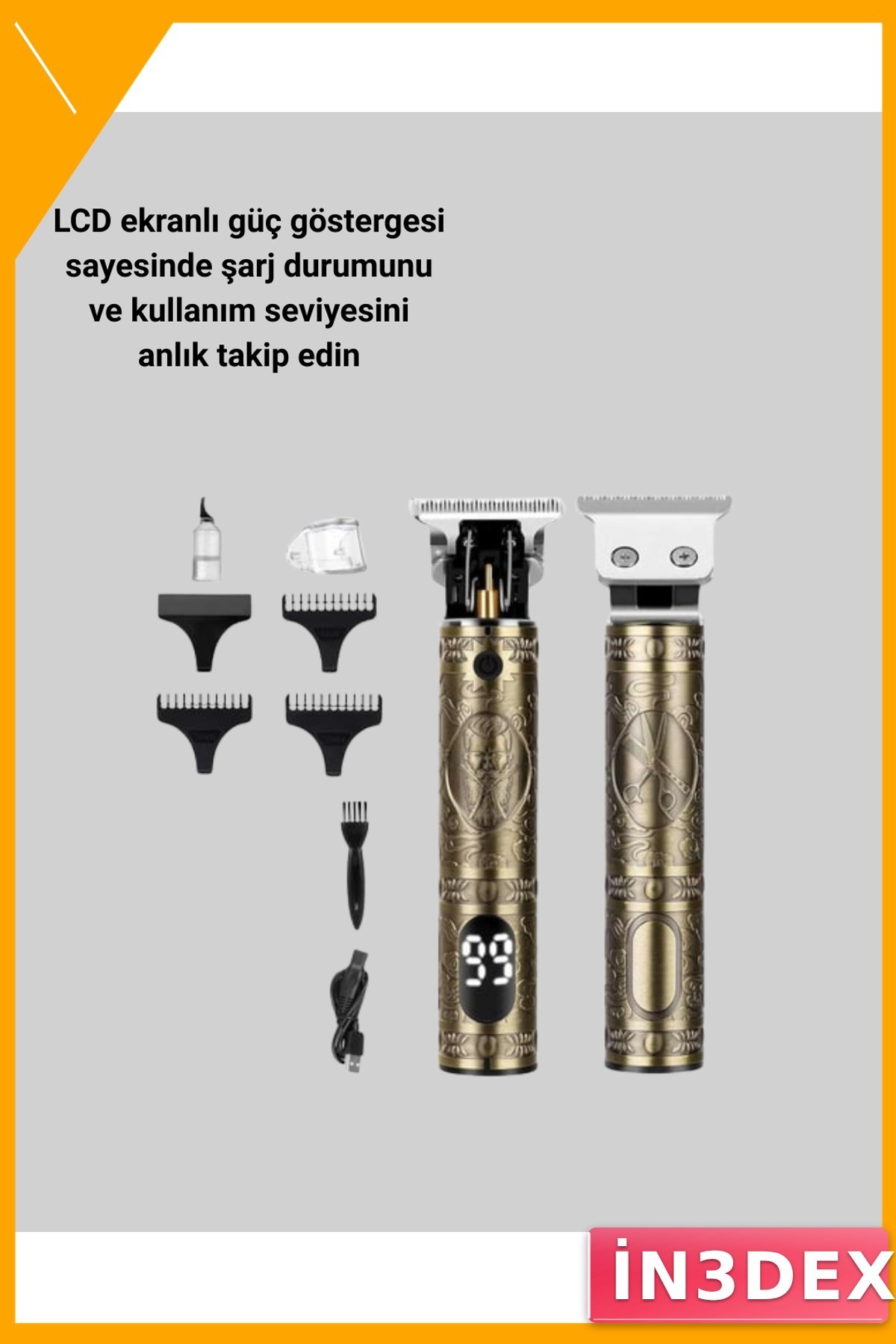 Profesyonel Islak Kuru Tıraş Makinesi 0.1mm T-Bıçak LCD Ekran