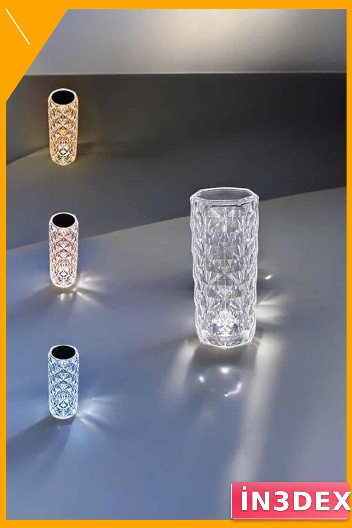 Dokunmatik Kristal Gece Lambası RGB Uzaktan Kumandalı