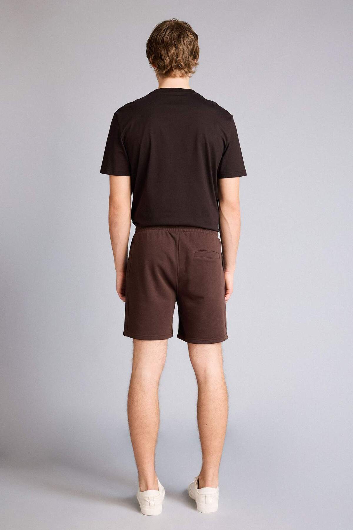 DeFacto Regular Fit Düz Paça Beli Bağcıklı Cepli Basic Şort B8672AX26SM görsel 5