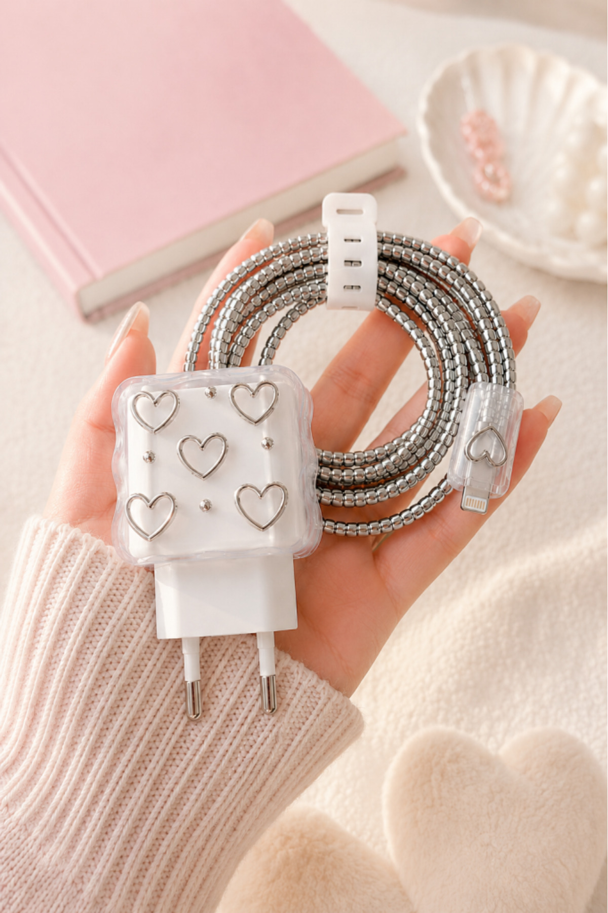 Cable Adapter Protective Charging Case Cable Knitted Apparatus Wrapper for iPhone 18W/20W/25W Compatible 5 Pieces