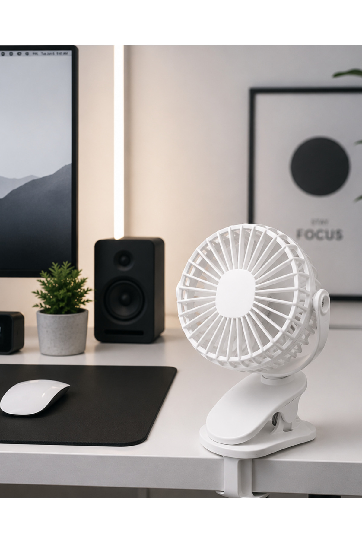 Ayarlanabilir Mandallı Mini Fan 3 Hızlı USB Sessiz Çalışma