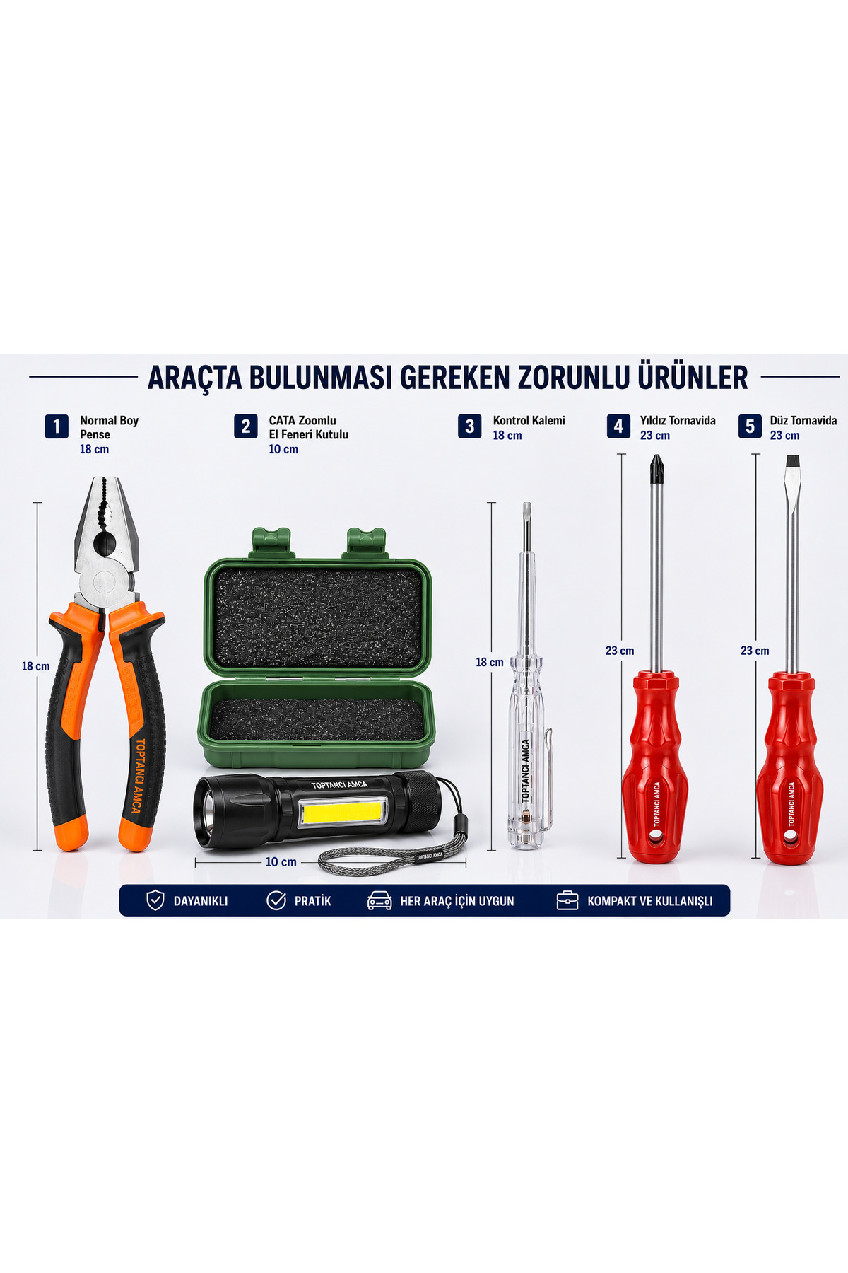 Toptancı Amca Zorunlu trafik seti tornavida pense trafik feneri
