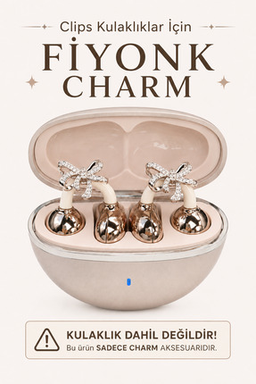 RoseandRoses Klips Kulaklık Uyumlu Charm Süsü- Fiyonk Charm (2 Adettir)