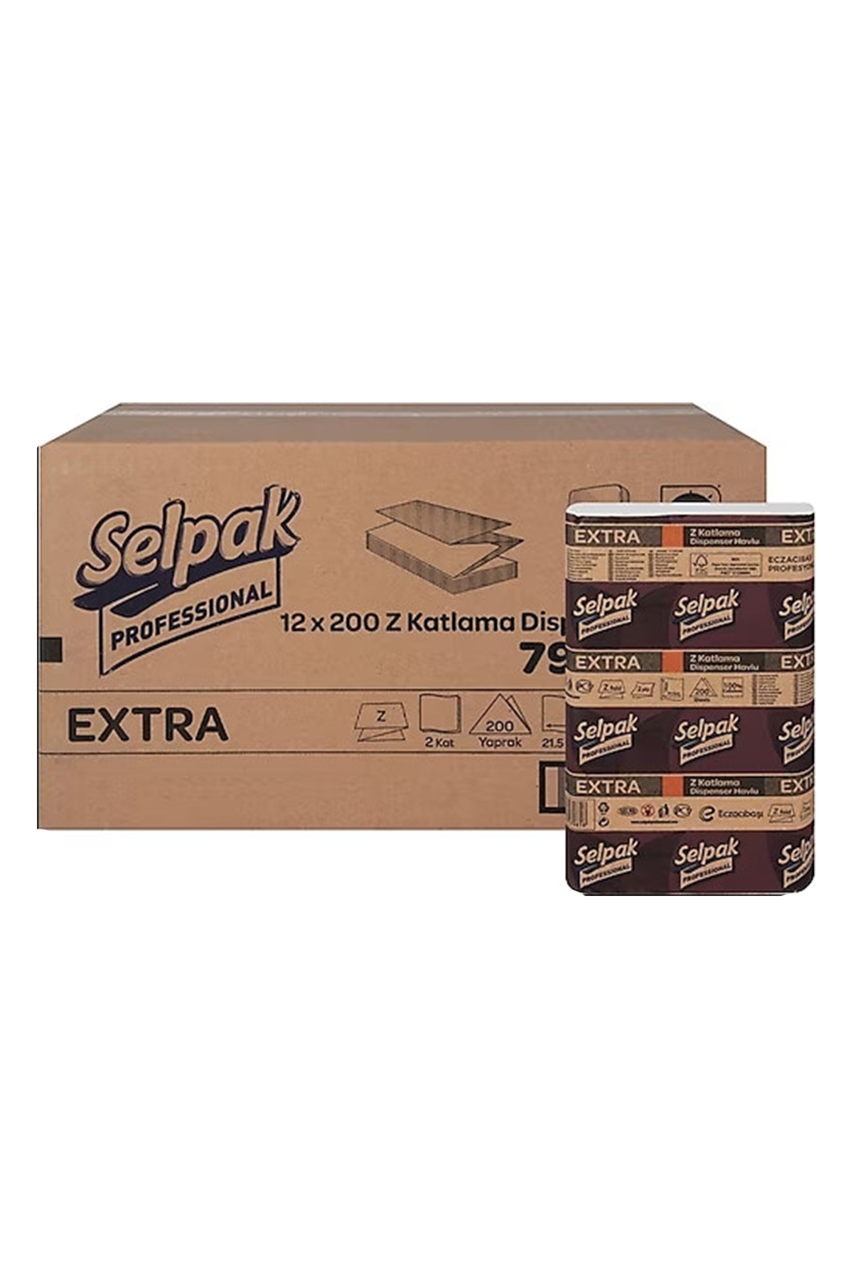 Selpak Pro Extra Z Katlı Dispenser Havlu - 200 Yapraklı - 12