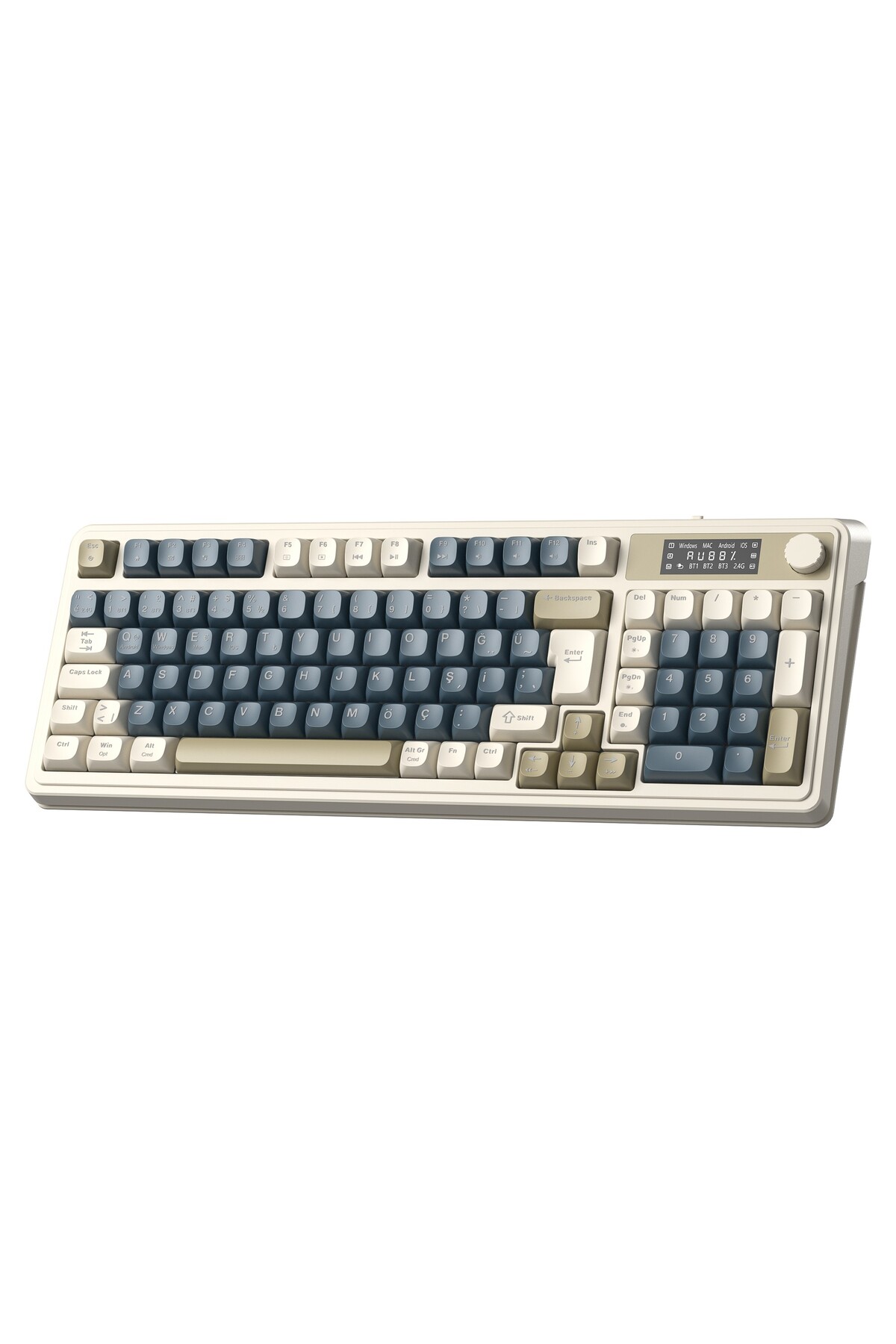 کیبورد بی‌سیم ماکرو ترکی S99 Pro Retro RGB Gaming 3 مدلی بلوتوث/2.4GHz/USB-C لاجوردی