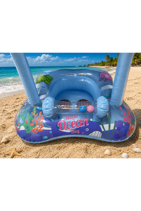 BBYTOYS Gölgelikli Bebek Yüzme Simidi