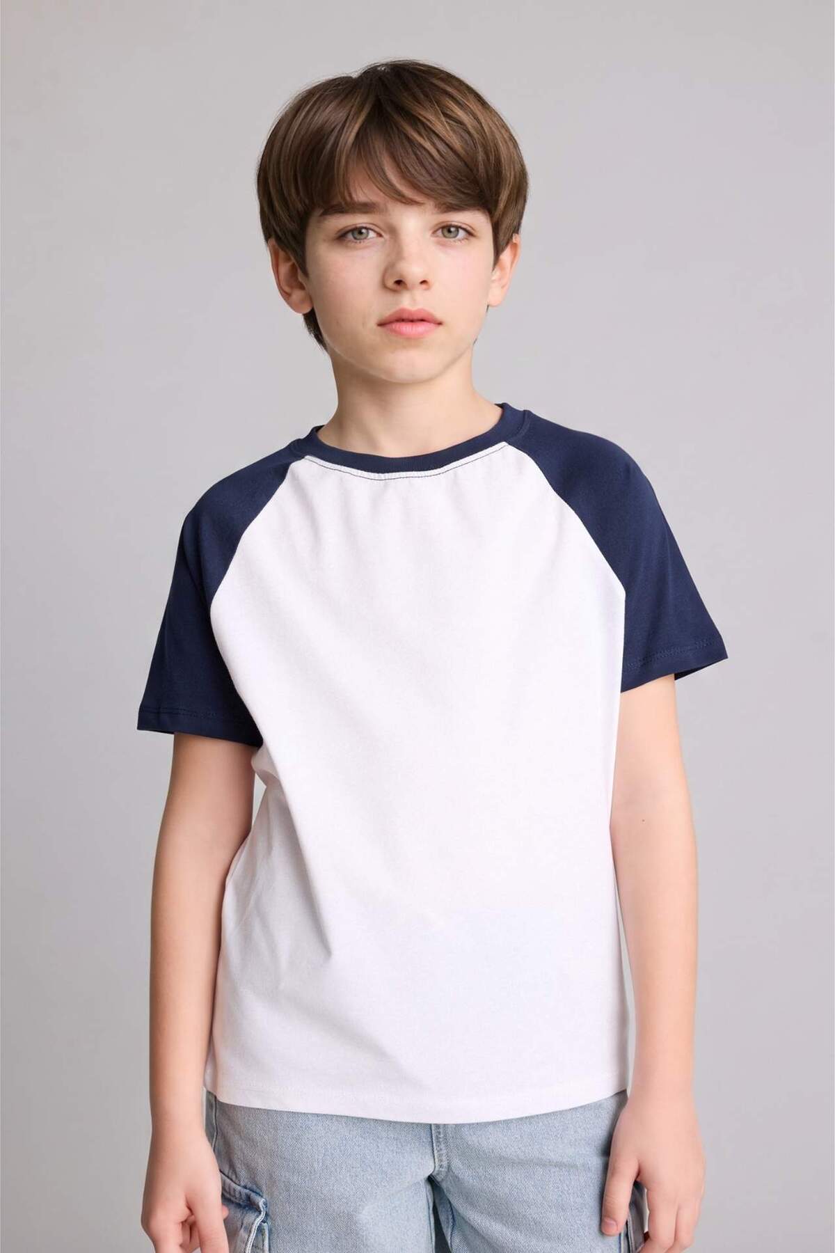 Defacto 100% Cotton New Regular Fit Crew Neck Short Sleeve T-Shirt Boys H6383A826Hs