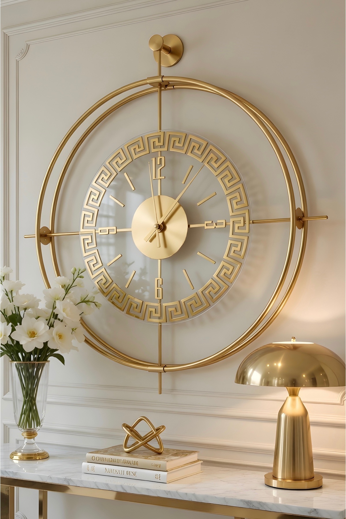 VERSAILLES GOLD TRANSPARENT exclusive - (GLASS with tampers) - Metal Wall Clock