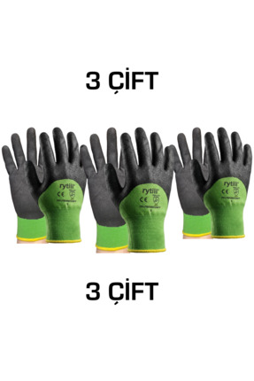 Rytill ( 3 ÇİFT ) Medium 🚜 Bahçe Eldiveni 🪏 Yüksek Aşınma Direnci🧤 No:8