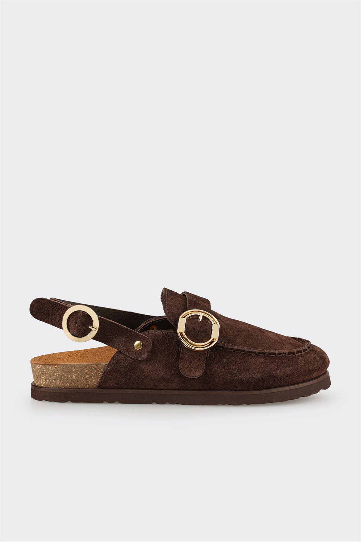 Elle Shoes Kahve Deri Kadın Terlik