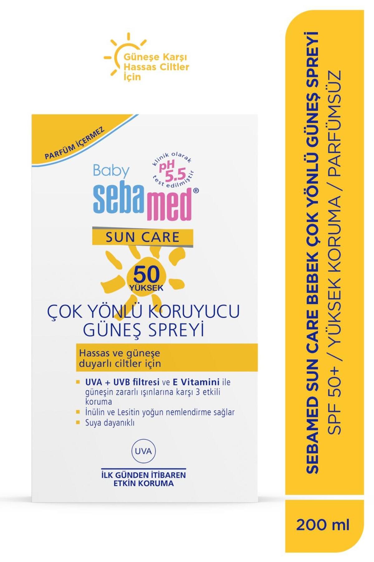 Bebek Güneş Spreyi SPF 50+ 200 ml %98 UVA Korumalı UVB Filtreli Çok Yönlü Koruyucu Parfümsüz Hassas — 4103040053510 — تصویر 2 از 6