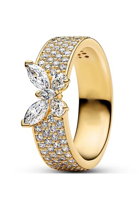 Lovecharm S925 Gold Renk Işıltılı Kelebek Yüzük