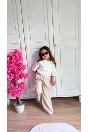 Neva Baby&Kids Kız Çocuk Taşlı Kelebek Baskılı Pantolon T-shirt Yazlık Bayramlık