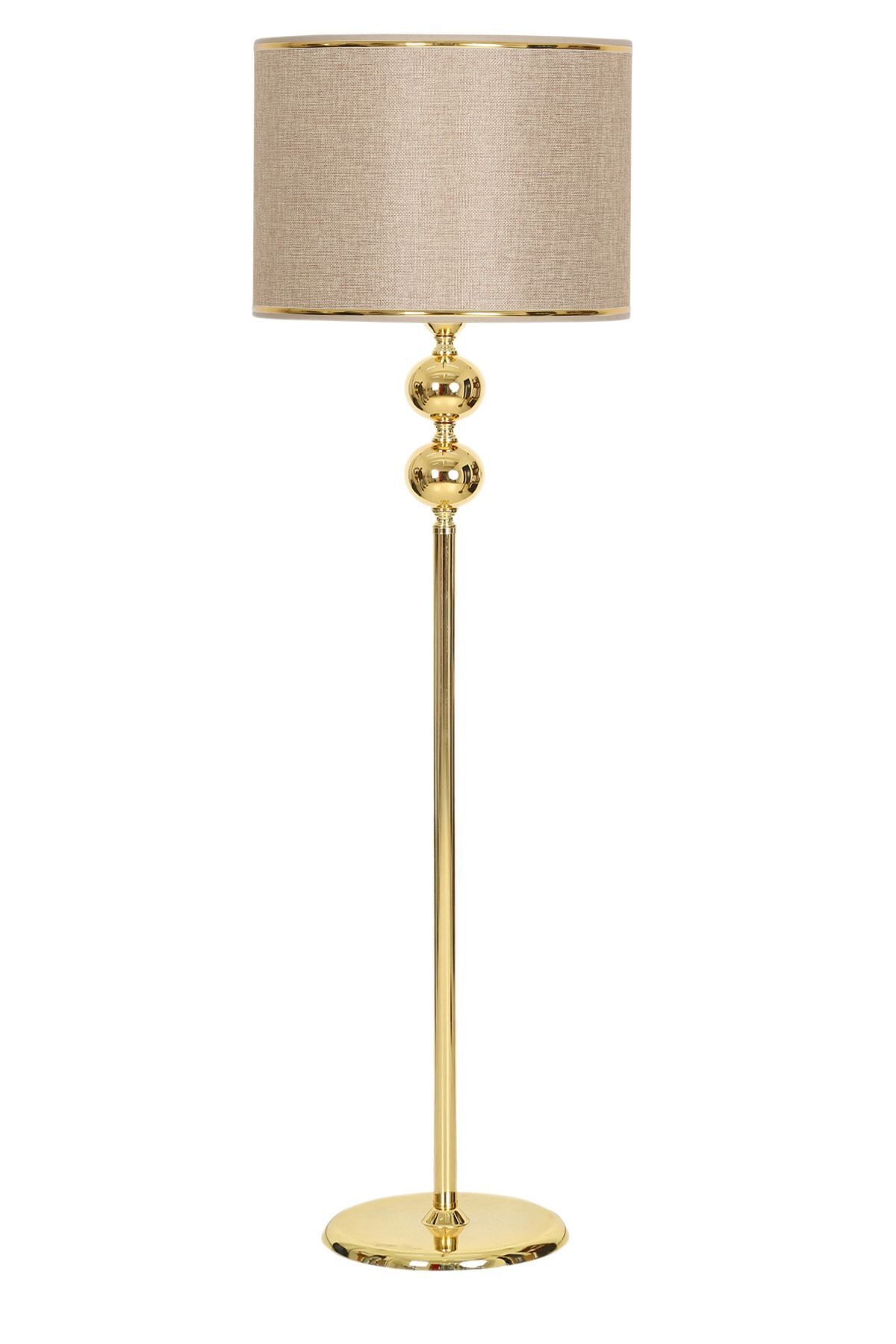 Gold Plated 2 Ball Metal Flat Single Foot Floor Lamp Stylish Living Room Corner Lamp