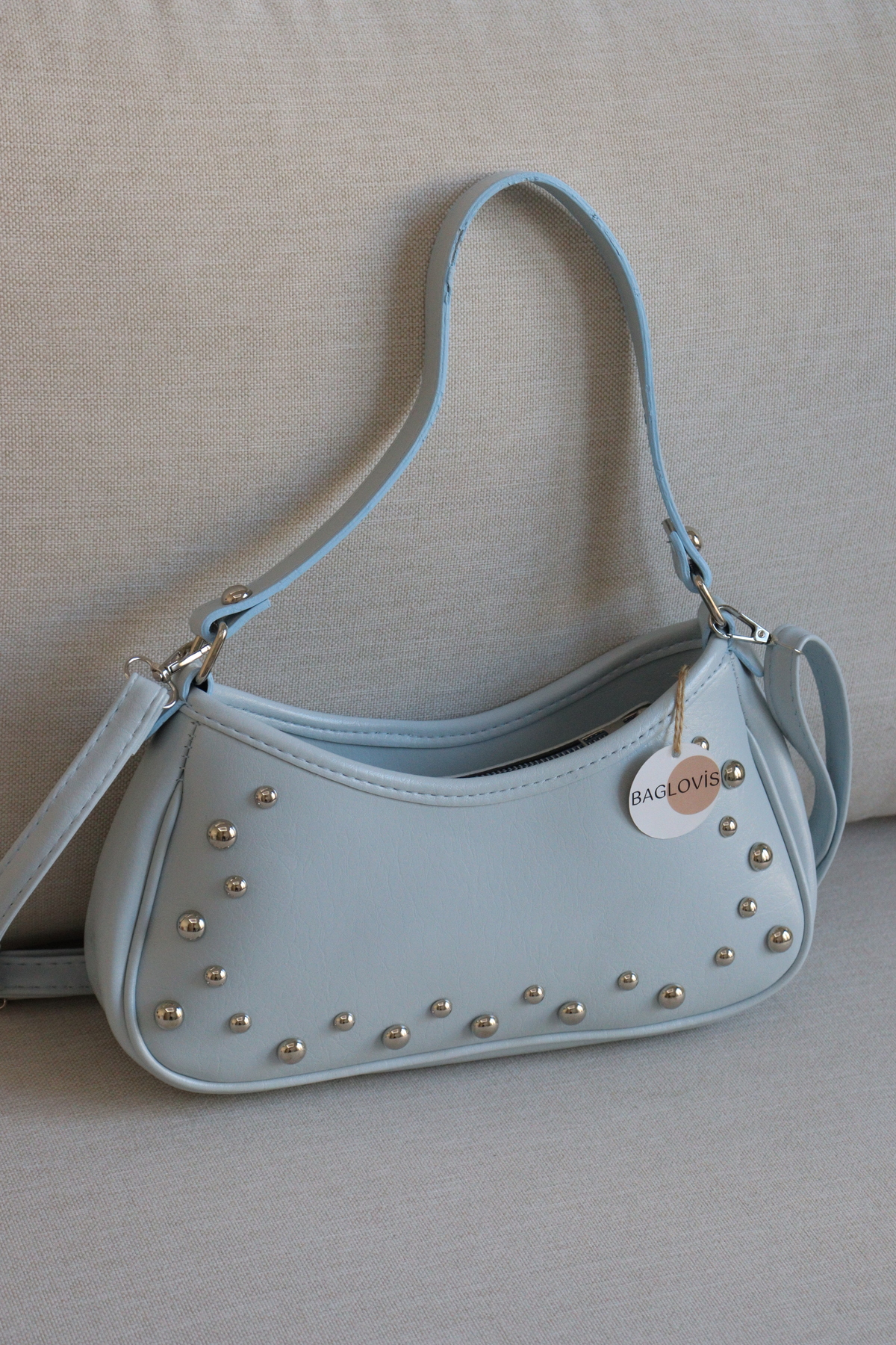 Women's Handbag with Trojan Detail Curved Bagpipe Model Stylish and Modern Handbag En28 Size14
