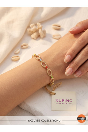 XUPING JEWELRY Xuping Yaz Vibe Koleksiyonu Renkli Mineli Doç Zincir Kadın Bil...