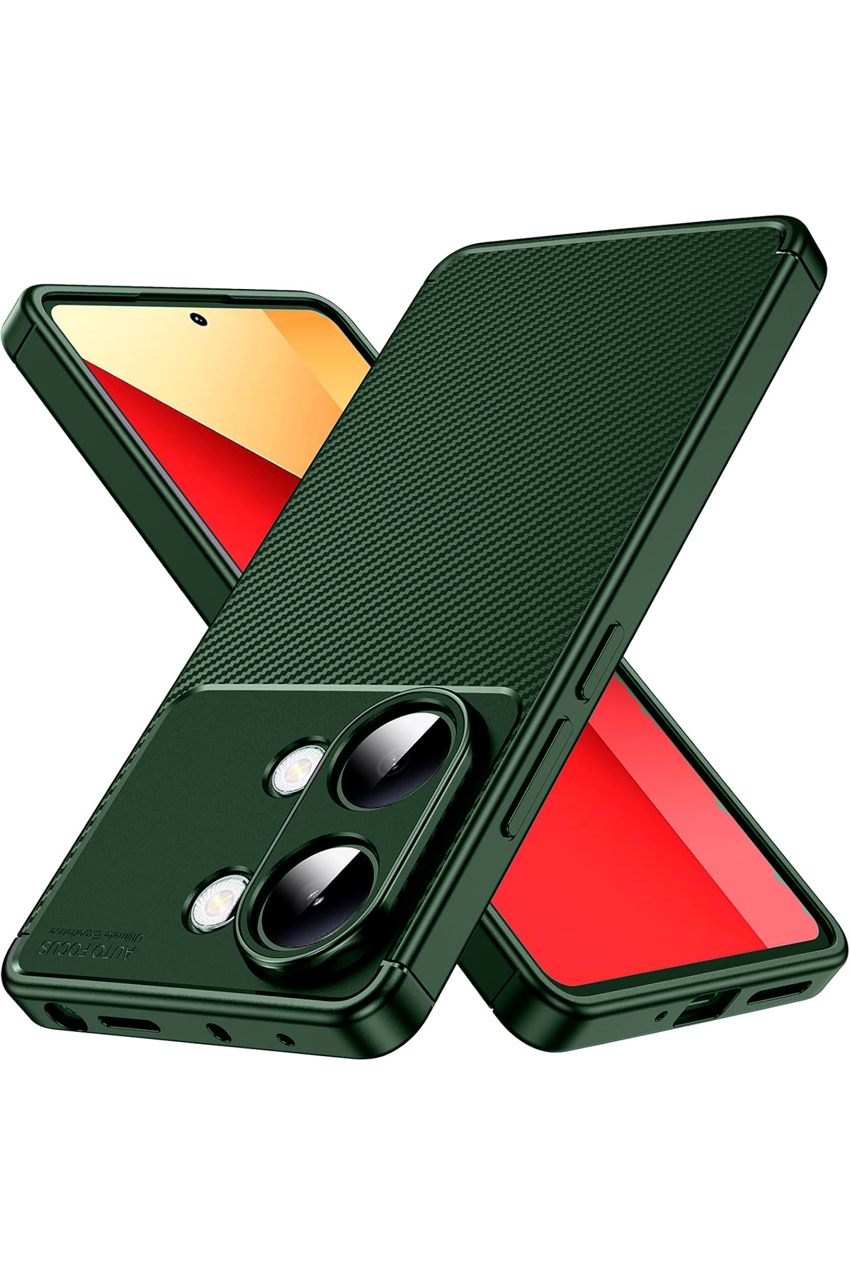 Poco X8 Pro Max Compatible Camera Shielded (Carbon Design) Protective Luxury Silicone Case