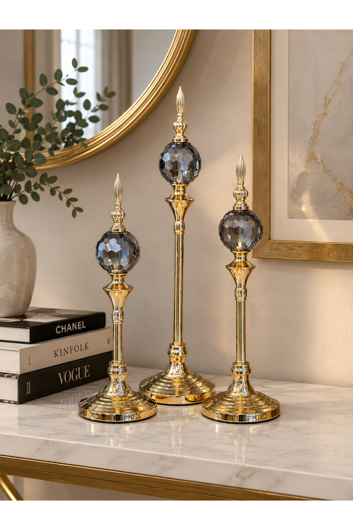 3-Piece Decorative Orgy Decorated Crystal Sphere Accessory Object