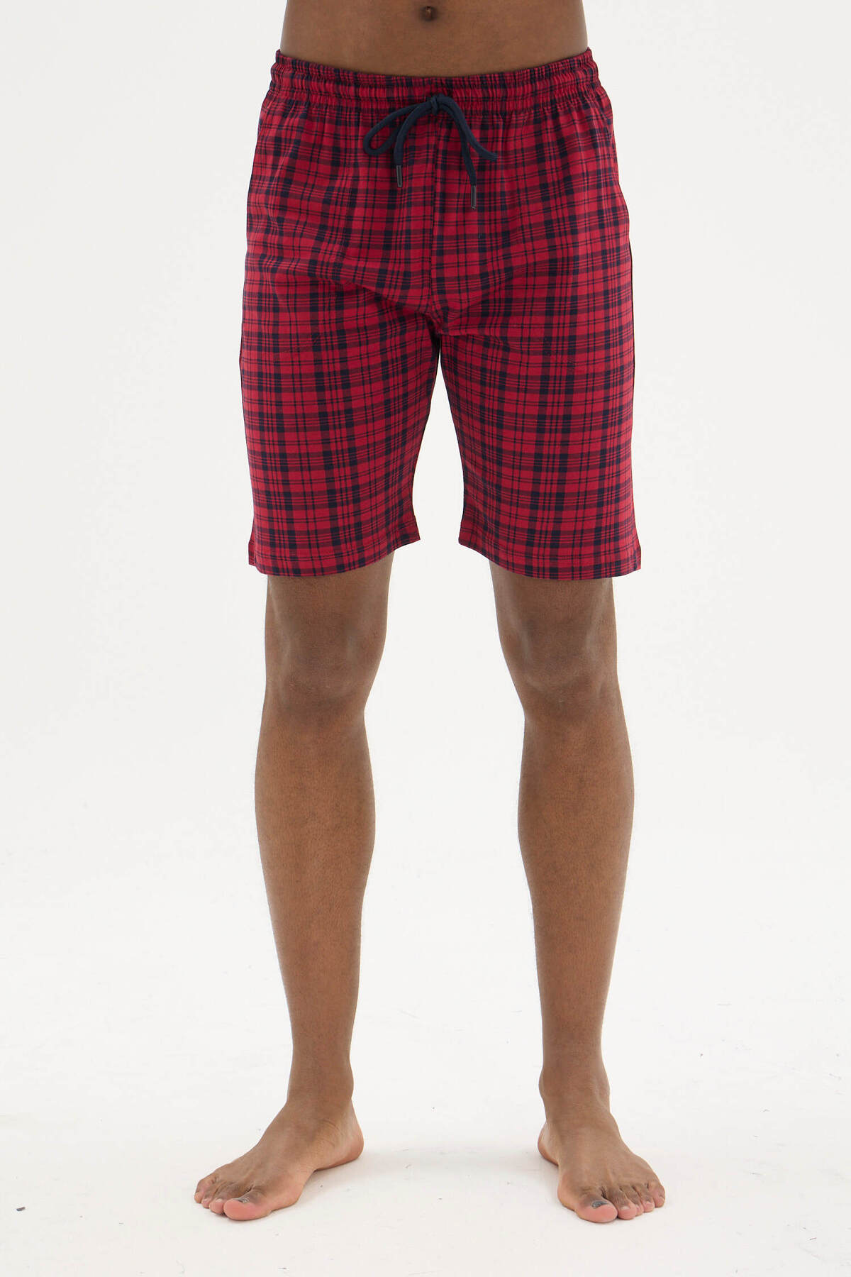 95% Cotton 5% Lycra Men's Plaid Slim Single Bottom Comfortable Pajamas