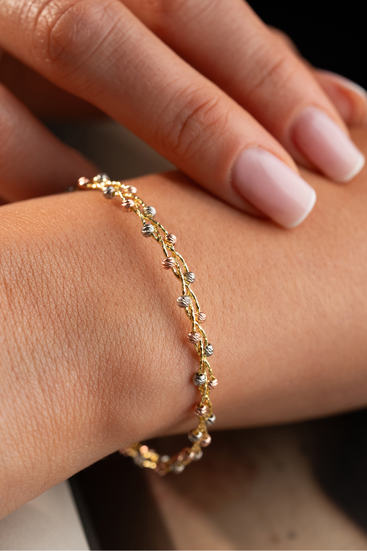 Silvano Jewelry 925 Ayar Gümüş Altın Yaldızlı Dorika Bileklik görsel 3