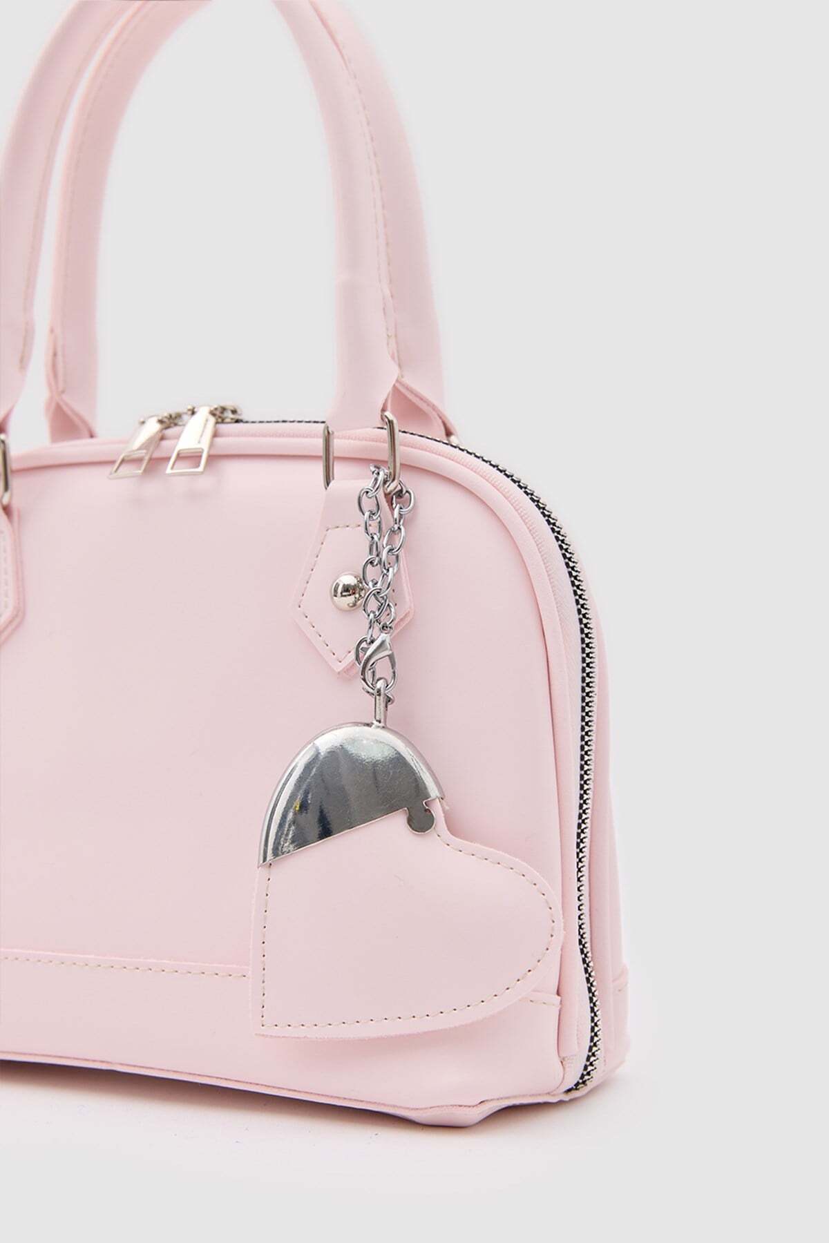 Shule Bags Rio Kalp Charmlı El ve Çapraz Çanta Sakura Pembe görsel 6