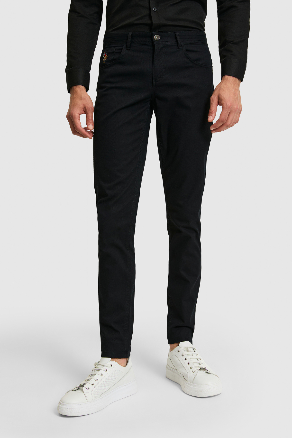 U.S. Polo Assn. Erkek Slim Fit Siyah Kanvas / Chino Pantolon 50322356-VR046 görsel 2