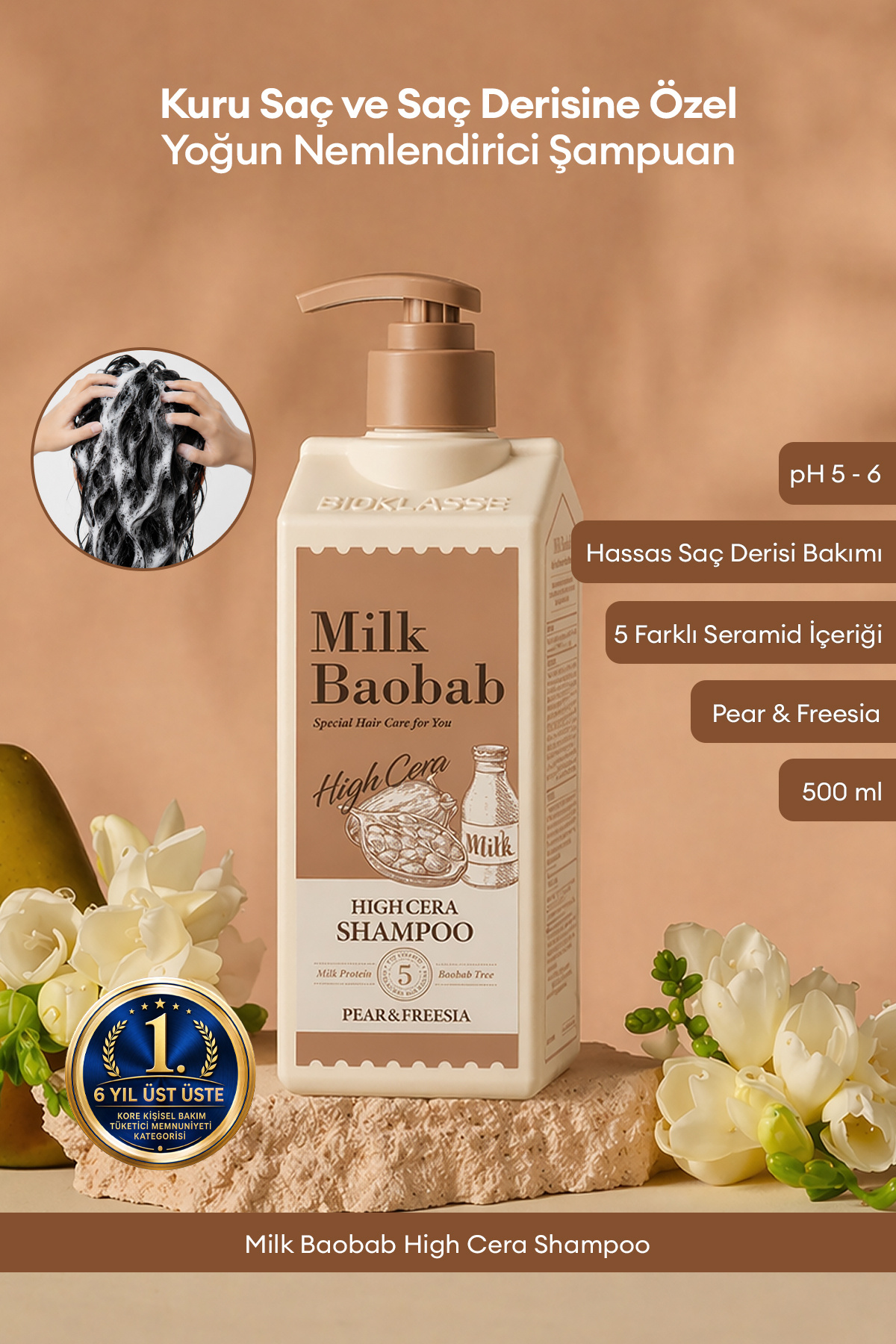 Milk Baobab Kuru Saçlara Özel Yoğun Nemlendirici Şampuan High Cera
