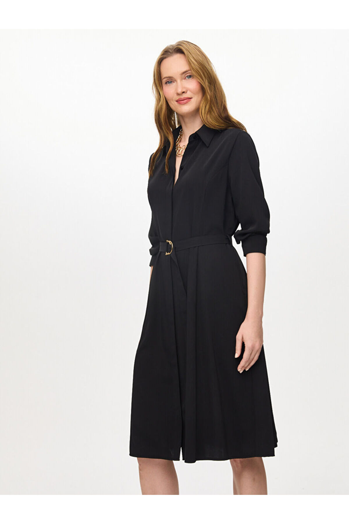 Stylish Long Sleeve Shirt Dress S26ELB016
