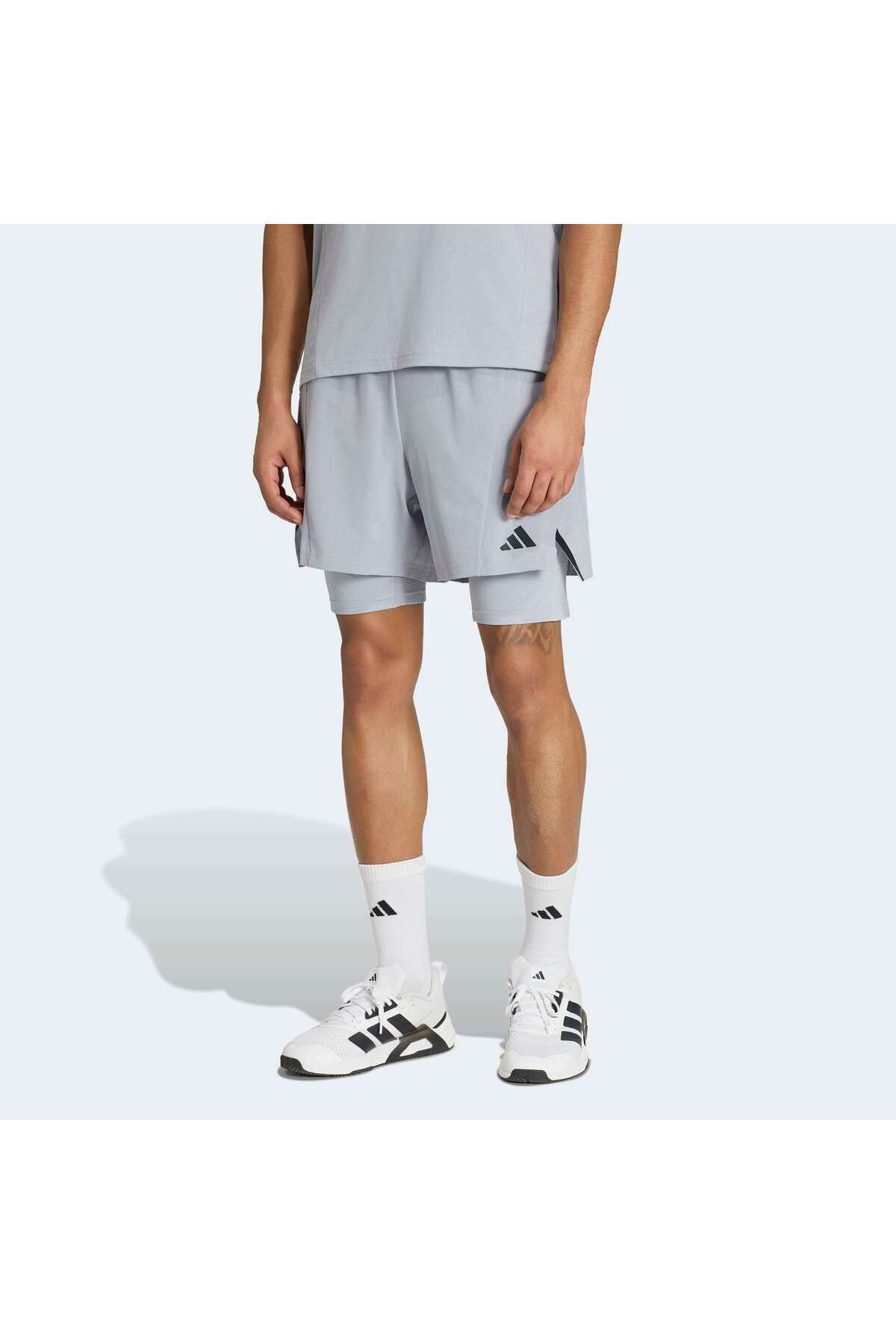 شلوارک ورزشی مردانه D4T مدل 2In1 KS6399 آدیداس شورت ورزشی adidas