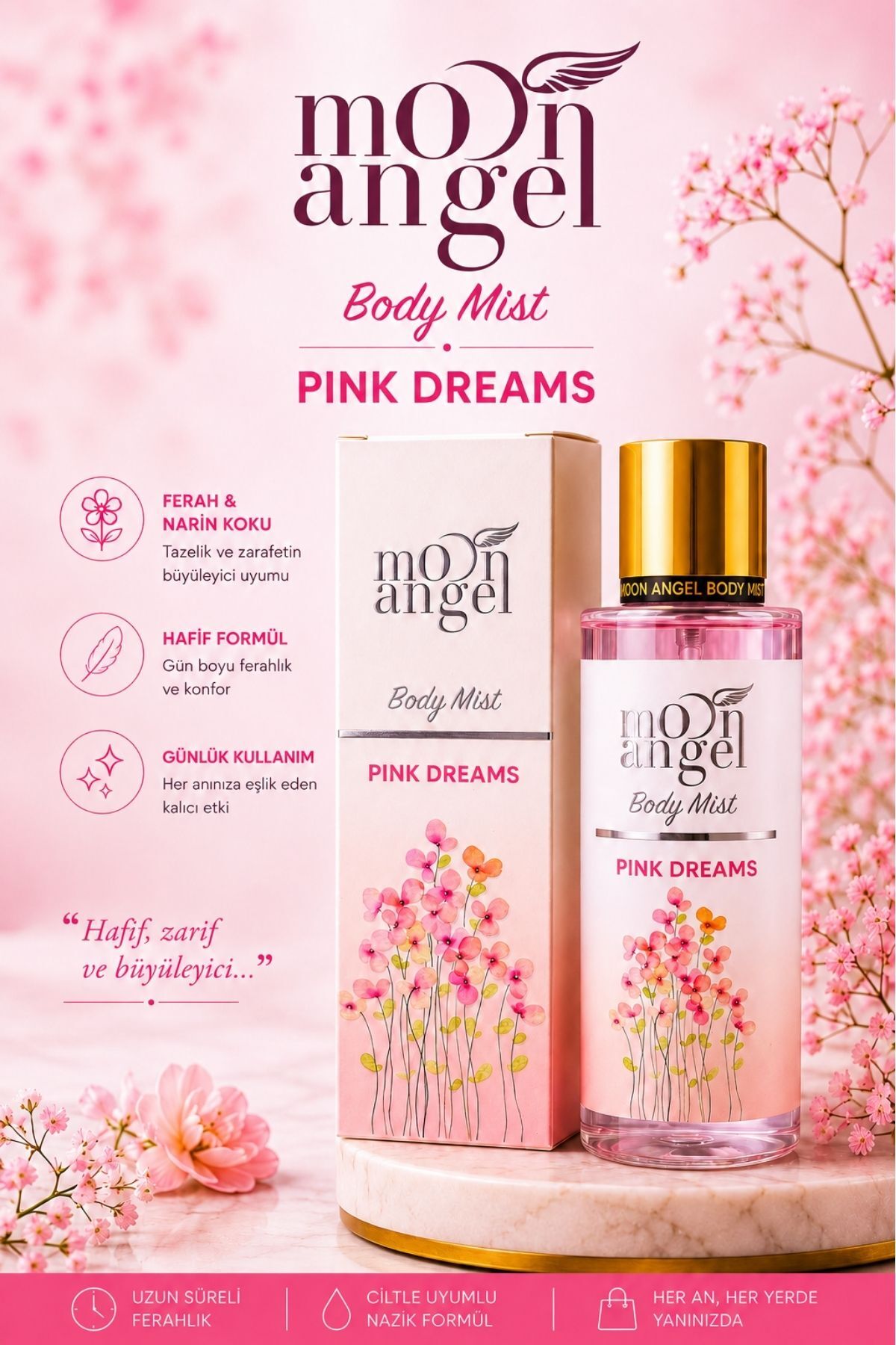 Kadın Parfümlü Body Mist Pink Dreams 250 ml Vücut Spreyi — görsel 1