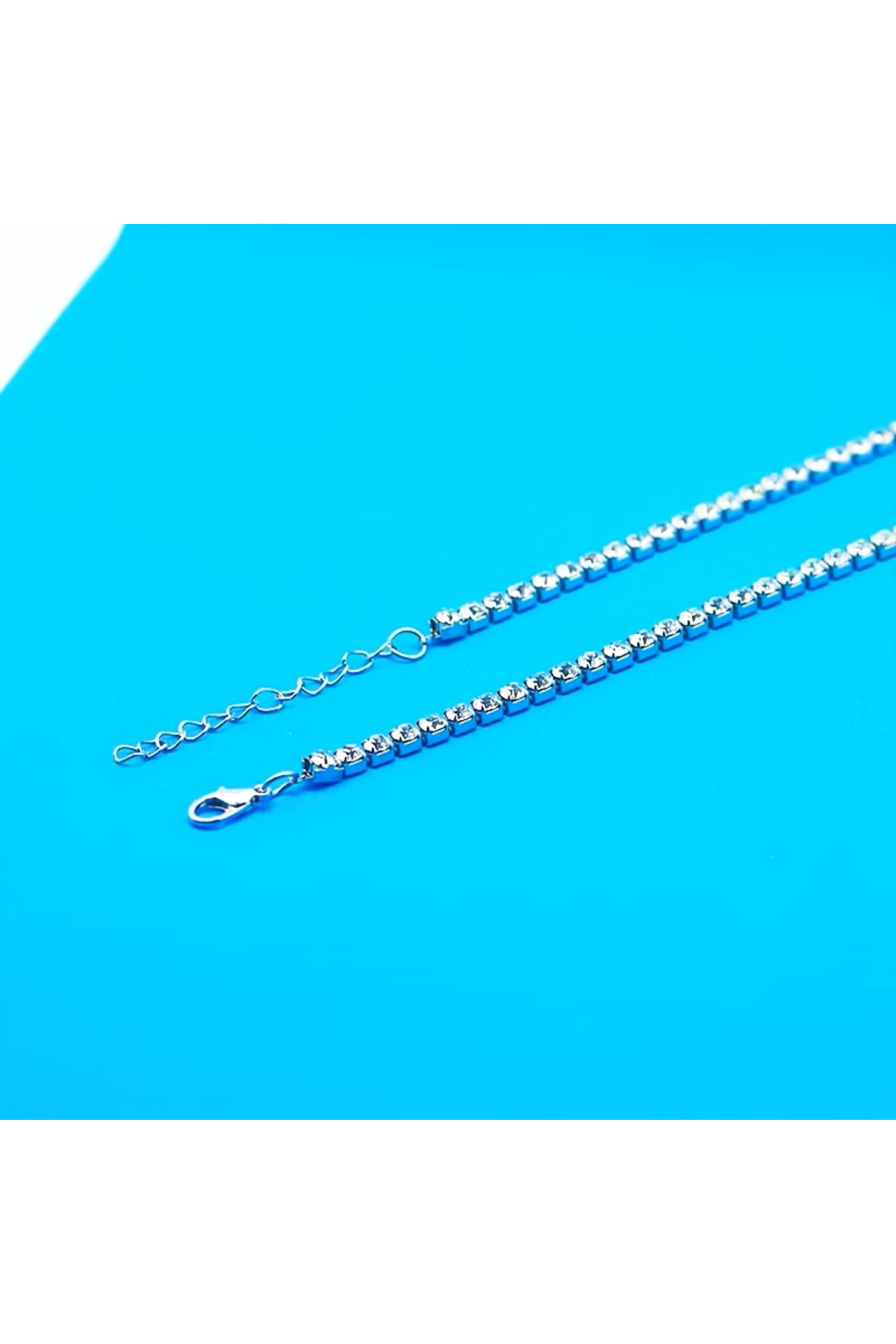 4mm Beyaz Su Yolu Kolye Kristal Taşlı Su Yolu Kolye