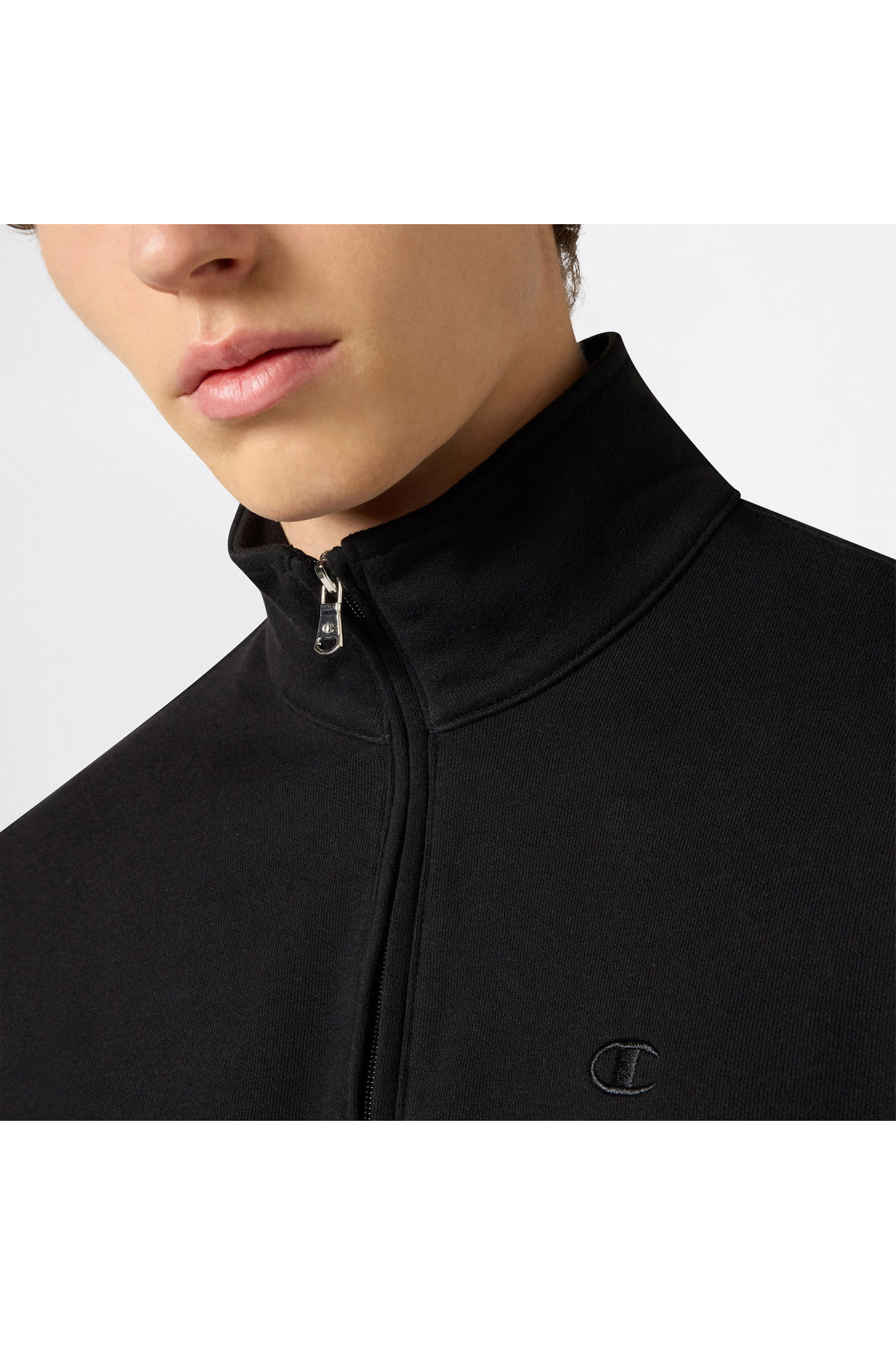 Champion Half Zip Erkek Siyah Sweatshirt görsel 4