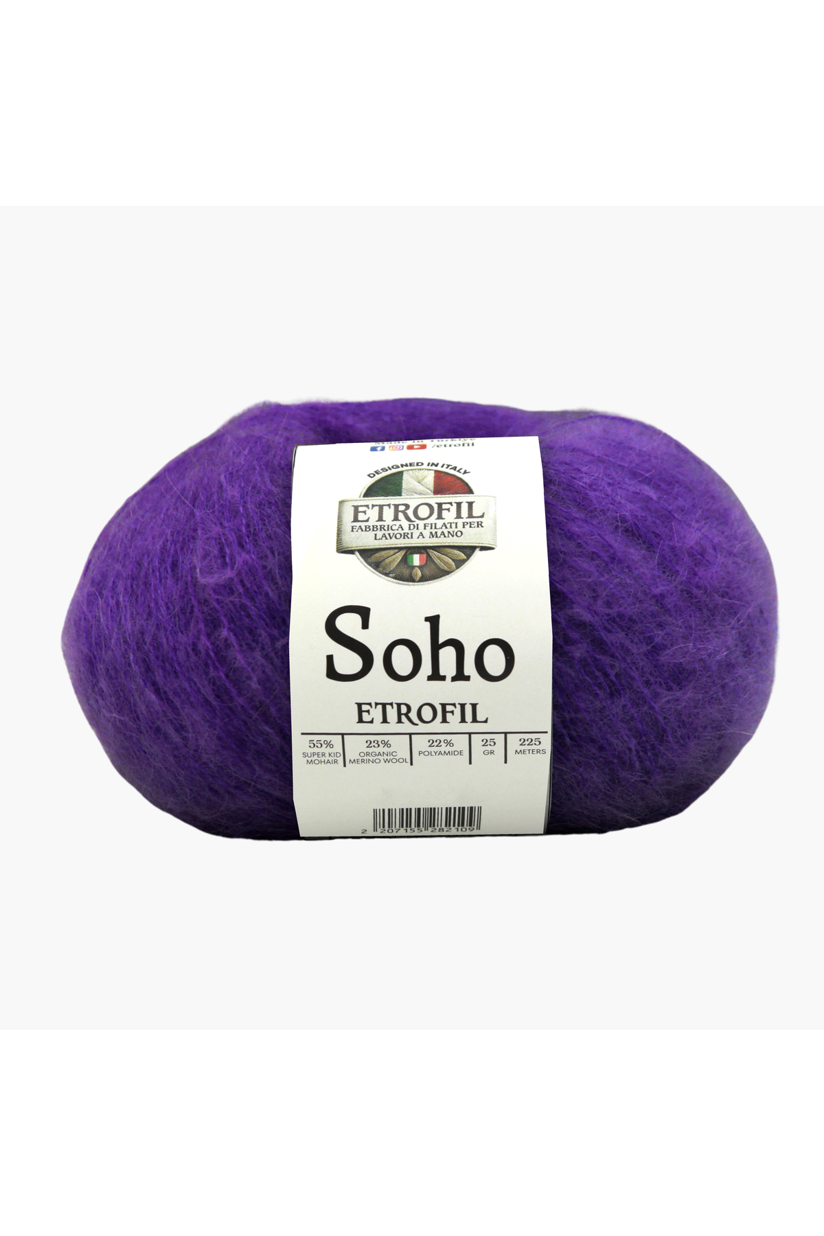 Soho Knitting Rope Royal Violet 55% Super Kid Mohair 23% Organic Merino Wool 22% Polyester 25g 225m (76135)