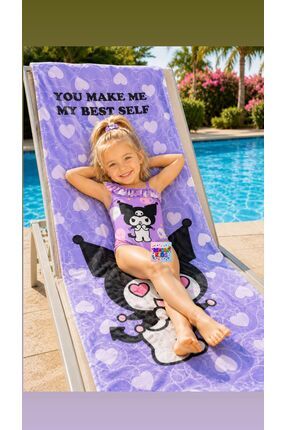 bemora kids çocuk mayo kuromi mayo plaj giyim + kuromi plaj havlusu büyük boy...