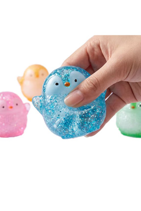 UĞURDAN Simli Penguen Sukuşi Oyuncak Yumuşak Sıkma Oyuncağı Squishy Stres Gid...