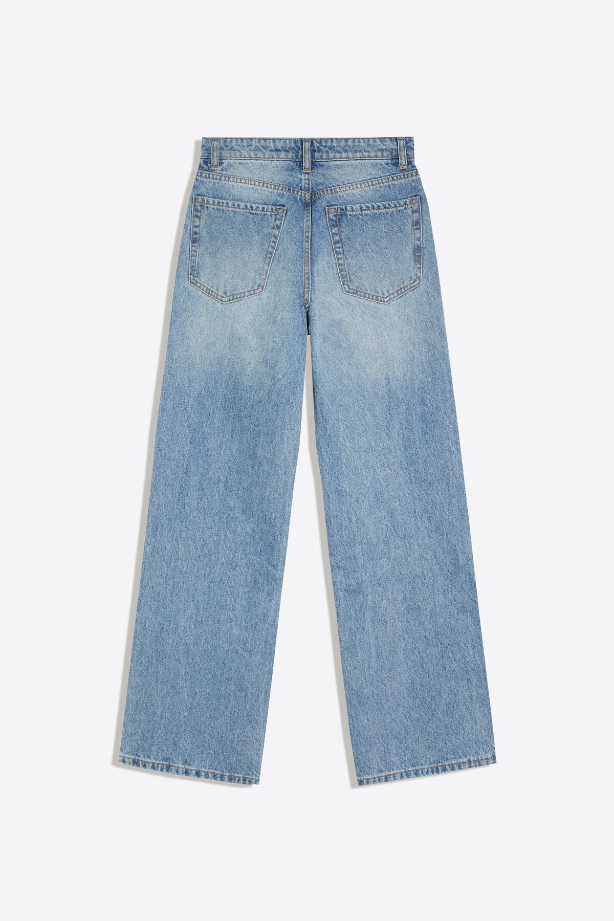 Bershka Parıltılı straight fit geniş paça jean görsel 2