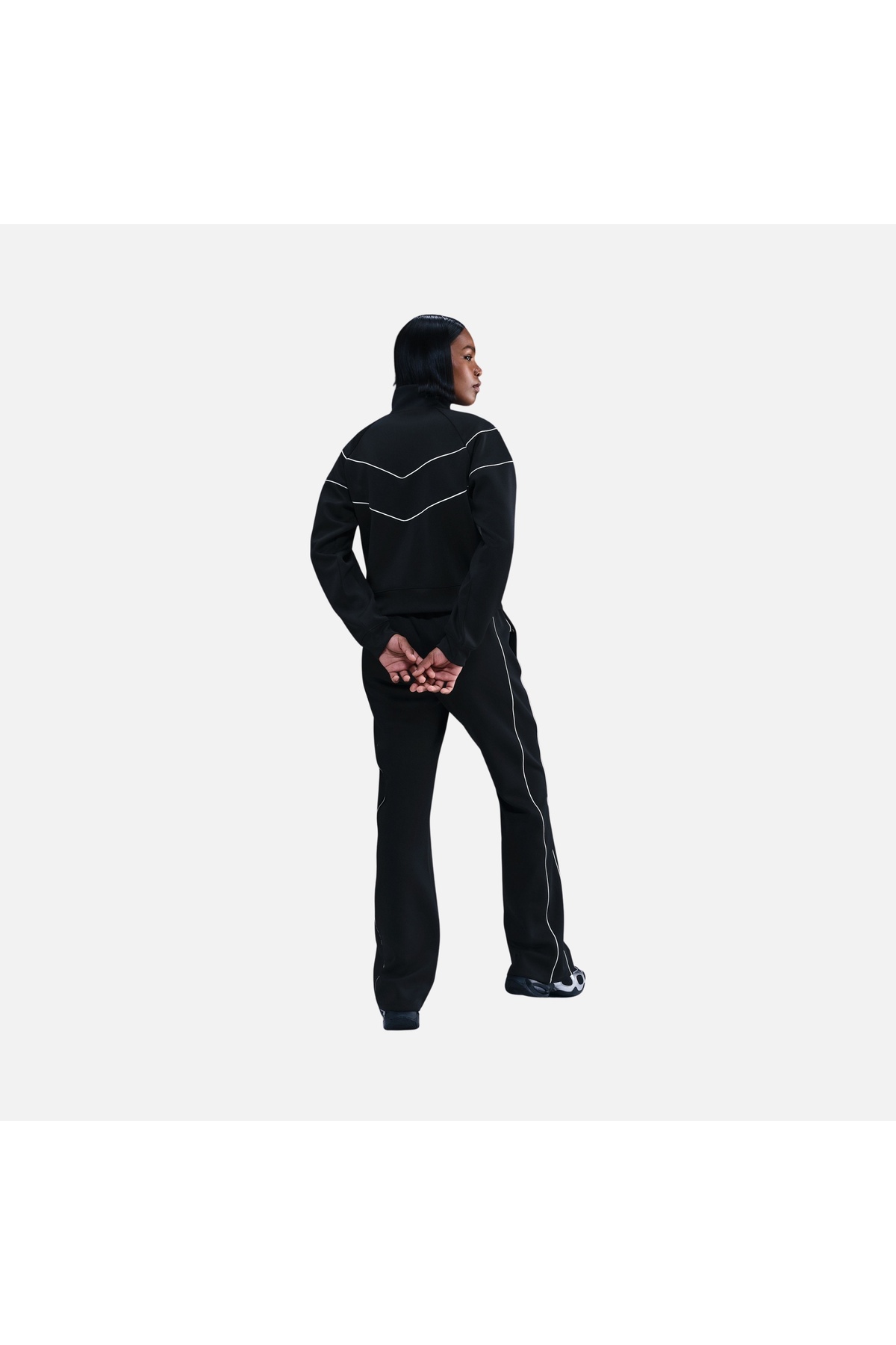Nike Sportswear Windrunner Tam Boy Fermuarlı Kadın Siyah Ceket | HJ0975-010 görsel 4