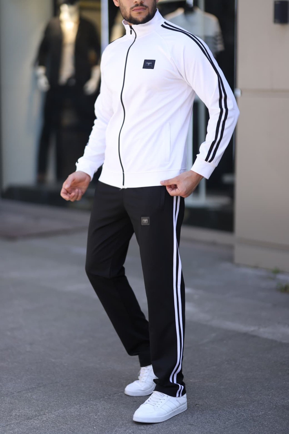 Last fashion Yeni Sezon Erkek Rahat Kalıp Eşofman Takımı, Beyaz görsel 2